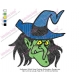 Halloween Witch Head Cartoon Embroidery Design